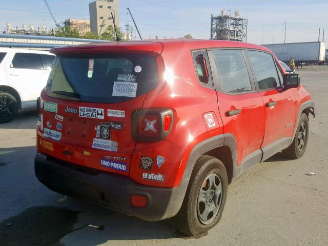 ZACCJAAH0FPB71428 - 2015 JEEP RENEGADE S RED photo 4