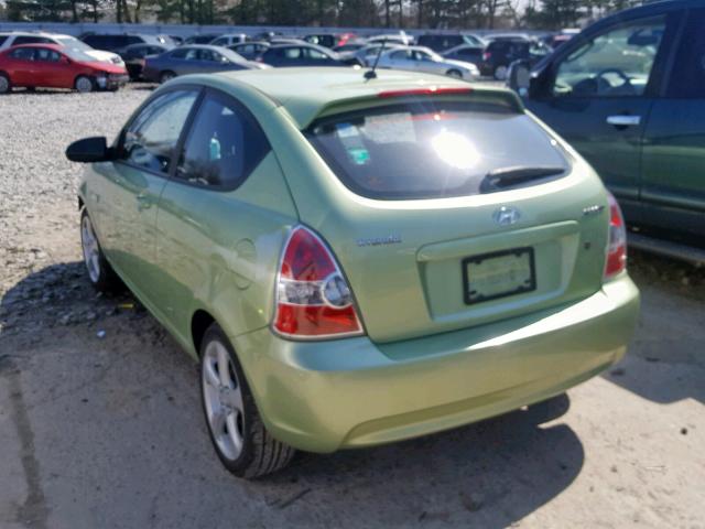 KMHCN36C58U059305 - 2008 HYUNDAI ACCENT SE GREEN photo 3