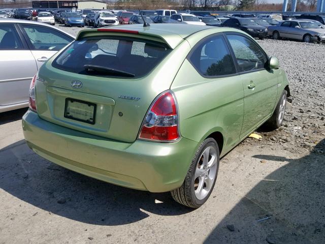 KMHCN36C58U059305 - 2008 HYUNDAI ACCENT SE GREEN photo 4