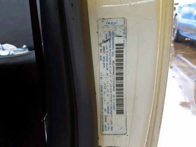 3VWCK21C73M444728 - 2003 VOLKSWAGEN NEW BEETLE თეთრი ფოტო 10