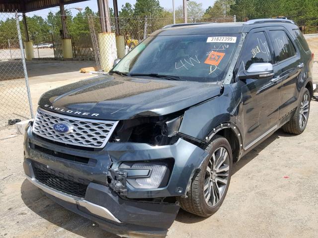 1FM5K8HT8GGB25421 - 2016 FORD EXPLORER P GREEN photo 2