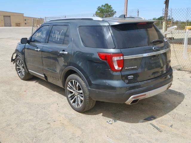 1FM5K8HT8GGB25421 - 2016 FORD EXPLORER P GREEN photo 3