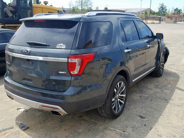 1FM5K8HT8GGB25421 - 2016 FORD EXPLORER P GREEN photo 4