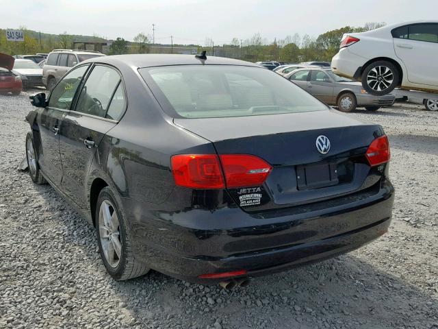 3VWLL7AJ7CM377928 - 2012 VOLKSWAGEN JETTA TDI BLACK photo 3