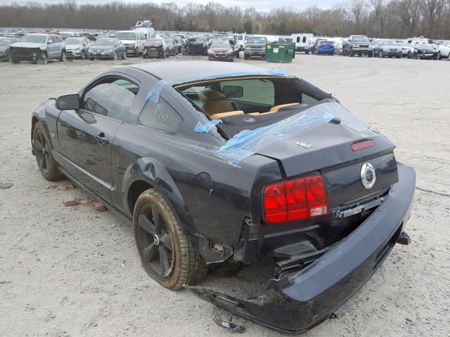 1ZVFT82H475274332 - 2007 FORD MUSTANG GT BLACK photo 3