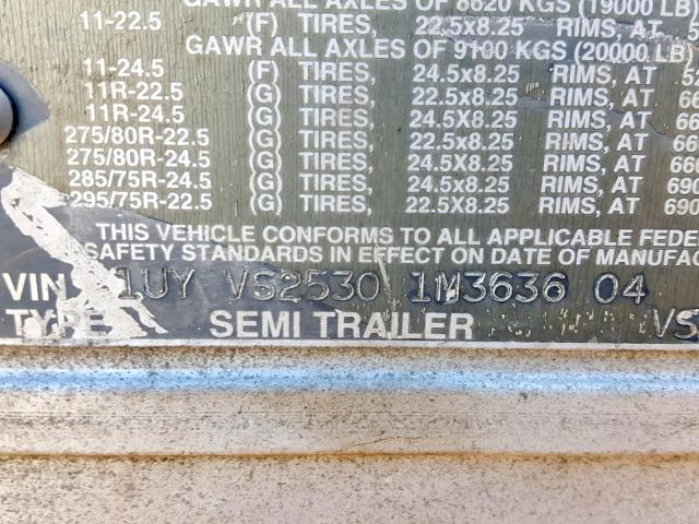 1UYVS25301M363604 - 2001 UTILITY TRAILER Ağ foto 10