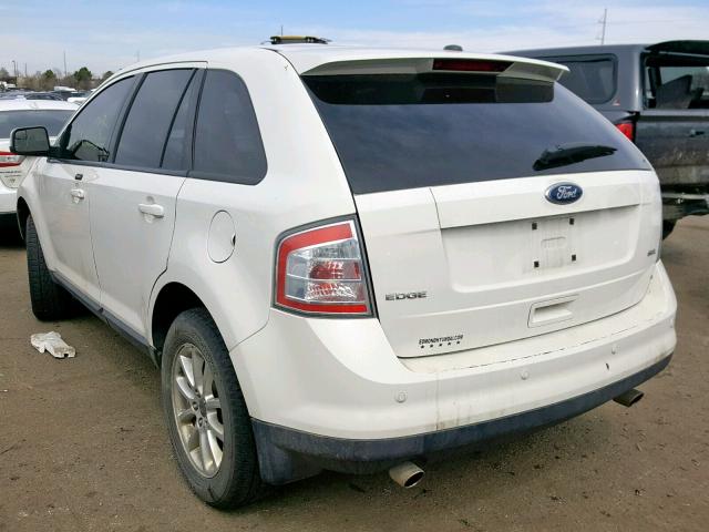 2FMDK3JC6ABA26975 - 2010 FORD EDGE SEL WHITE photo 3