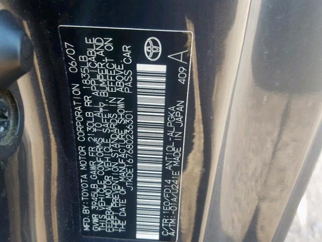 JTKDE167680236301 - 2008 TOYOTA SCION TC მწვანე ფოტო 10