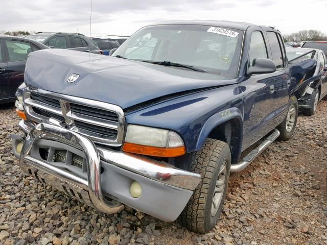 1D7HG48N83S267388 - 2003 DODGE DAKOTA QUA BLUE photo 2