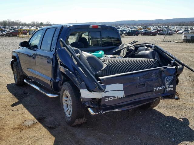 1D7HG48N83S267388 - 2003 DODGE DAKOTA QUA BLUE photo 3