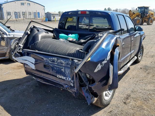 1D7HG48N83S267388 - 2003 DODGE DAKOTA QUA BLUE photo 4