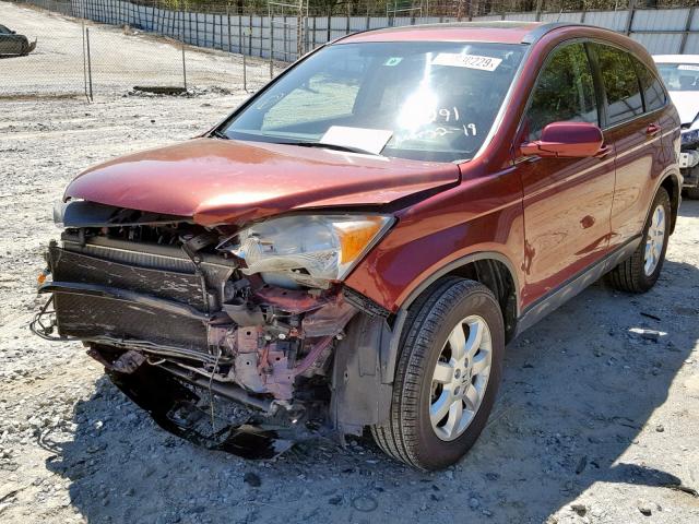 JHLRE48778C038291 - 2008 HONDA CR-V EXL RED photo 2