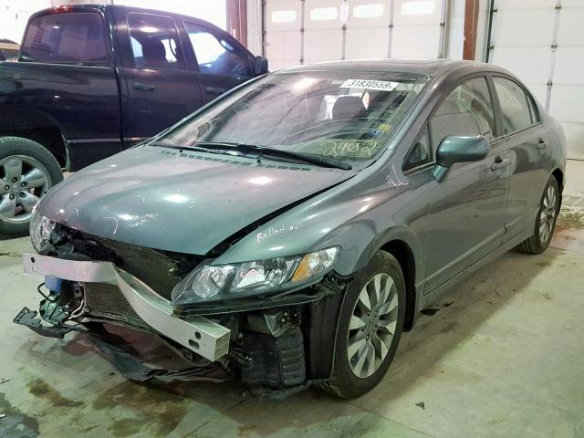 1HGFA16969L002402 - 2009 HONDA CIVIC EXL BLUE photo 2