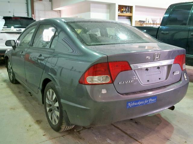 1HGFA16969L002402 - 2009 HONDA CIVIC EXL BLUE photo 3