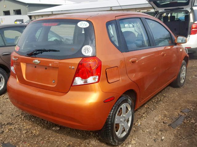 KL1TD66688B074547 - 2008 CHEVROLET AVEO BASE Қызғылт сары фото 4