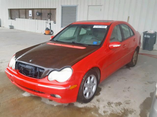 WDBRF61J03F392591 - 2003 MERCEDES-BENZ C 240 RED photo 2