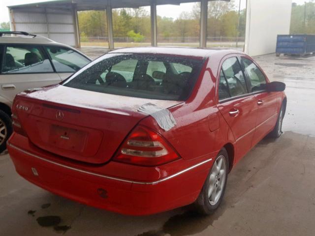 WDBRF61J03F392591 - 2003 MERCEDES-BENZ C 240 RED photo 4