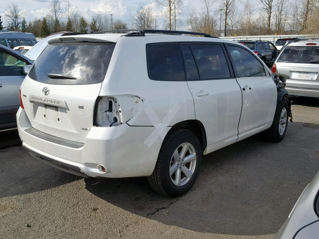 JTEES41A992147042 - 2009 TOYOTA HIGHLANDER WHITE photo 4