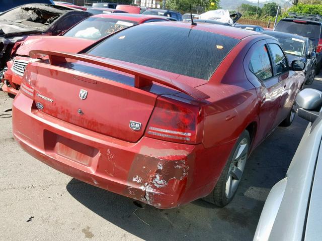 2B3KA33G48H306658 - 2008 DODGE CHARGER SX RED photo 4