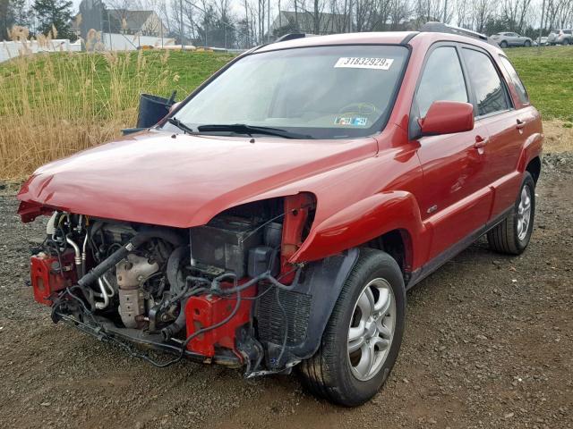 KNDJE723977302345 - 2007 KIA SPORTAGE E RED photo 2