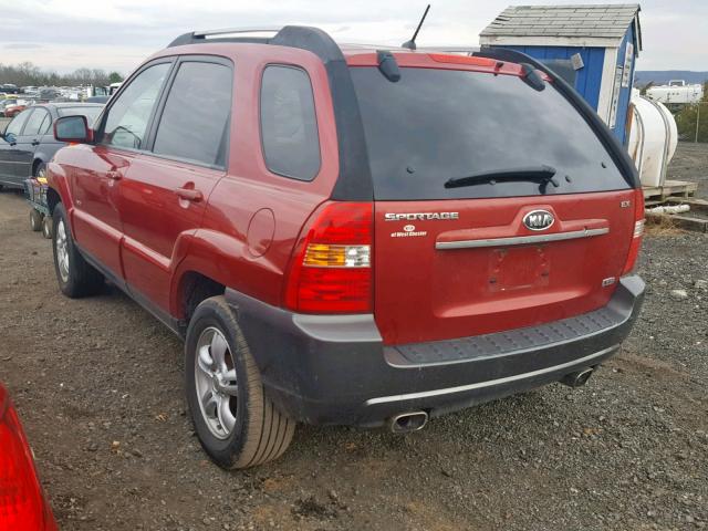 KNDJE723977302345 - 2007 KIA SPORTAGE E RED photo 3