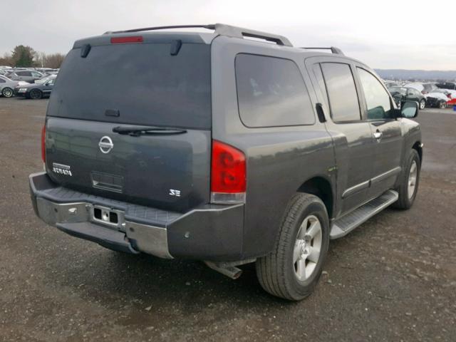 5N1AA08B54N709129 - 2004 NISSAN ARMADA SE GRAY photo 4