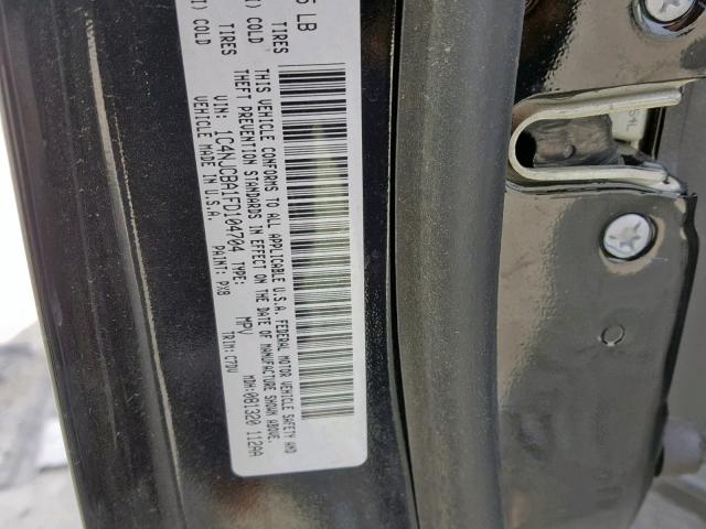 1C4NJCBA1FD104704 - 2015 JEEP COMPASS SP შავი ფოტო 10