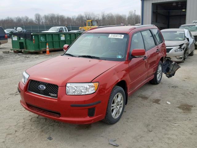 JF1SG66698H728339 - 2008 SUBARU FORESTER S RED photo 2