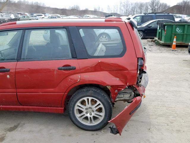 JF1SG66698H728339 - 2008 SUBARU FORESTER S RED photo 9