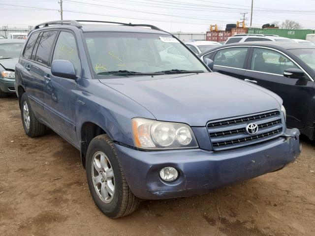 JTEHF21A520062612 - 2002 TOYOTA HIGHLANDER BLUE photo 1