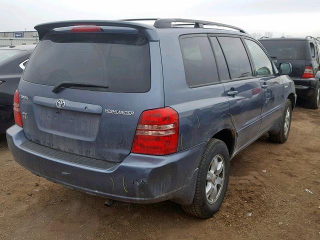 JTEHF21A520062612 - 2002 TOYOTA HIGHLANDER BLUE photo 4