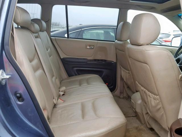 JTEHF21A520062612 - 2002 TOYOTA HIGHLANDER BLUE photo 6