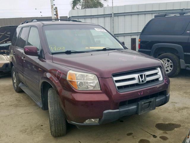 5FNYF18398B043478 - 2008 HONDA PILOT SE MAROON photo 1