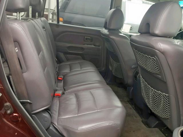 5FNYF18398B043478 - 2008 HONDA PILOT SE MAROON photo 6