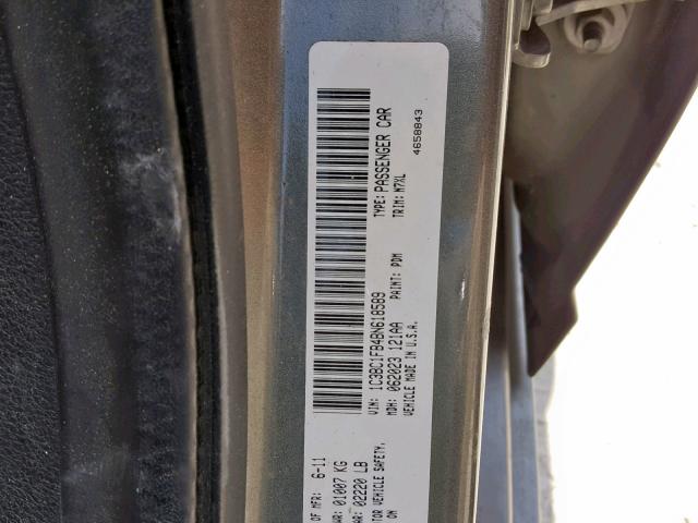 1C3BC1FB4BN618589 - 2011 CHRYSLER 200 TOURIN GRAY photo 10