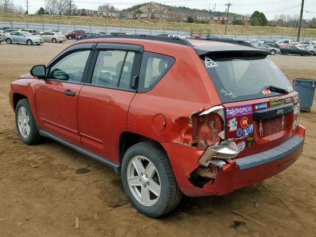 1J8FF47W08D714668 - 2008 JEEP COMPASS SP Қызғылт сары фото 3