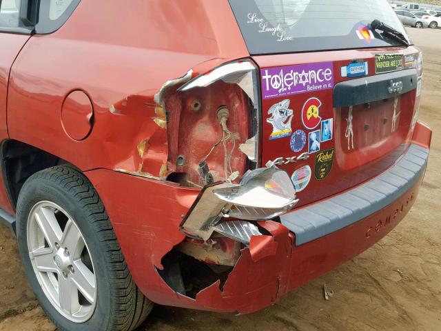 1J8FF47W08D714668 - 2008 JEEP COMPASS SP Қызғылт сары фото 9