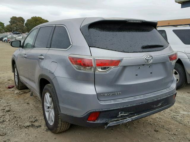 5TDZKRFH8GS178815 - 2016 TOYOTA HIGHLANDER SILVER photo 3