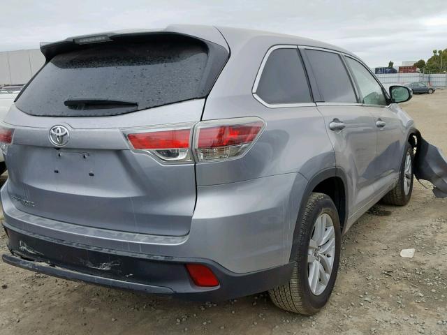 5TDZKRFH8GS178815 - 2016 TOYOTA HIGHLANDER SILVER photo 4