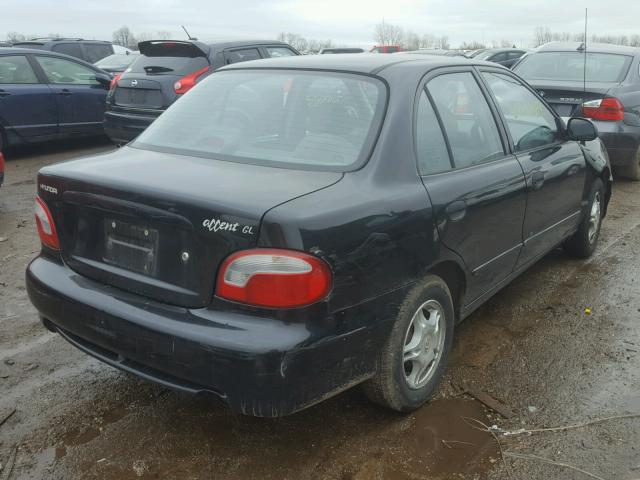 KMHVF24N1XU576331 - 1999 HYUNDAI ACCENT GL BLACK photo 4