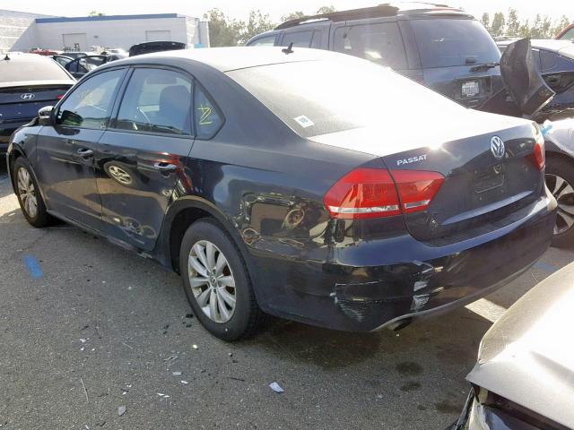 1VWAP7A30DC078796 - 2013 VOLKSWAGEN PASSAT S BLACK photo 3