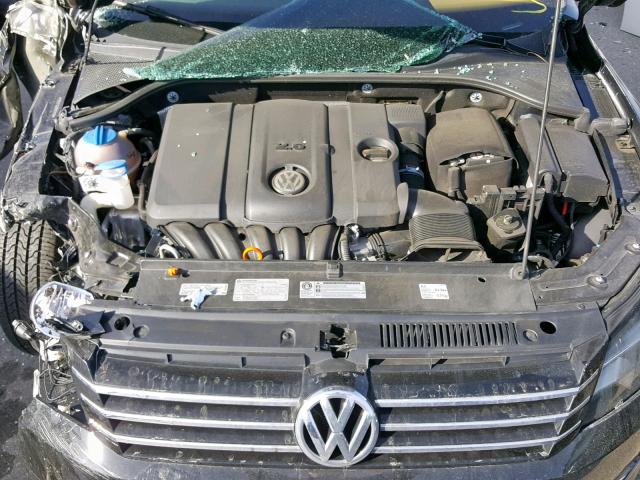 1VWAP7A30DC078796 - 2013 VOLKSWAGEN PASSAT S BLACK photo 7