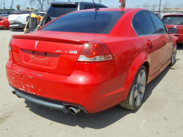 6G2ER57738L132294 - 2008 PONTIAC G8 RED photo 4