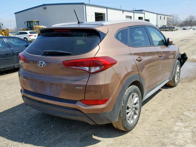 KM8J3CA42HU417036 - 2017 HYUNDAI TUCSON LIM GOLD photo 4