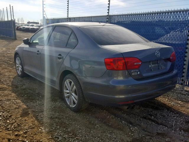 3VW1K7AJ7CM325760 - 2012 VOLKSWAGEN JETTA BASE GRAY photo 3