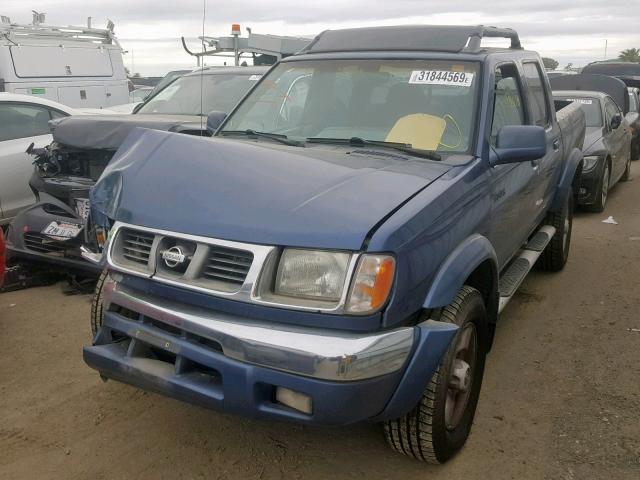 1N6ED27T3YC410210 - 2000 NISSAN FRONTIER C BLUE photo 2