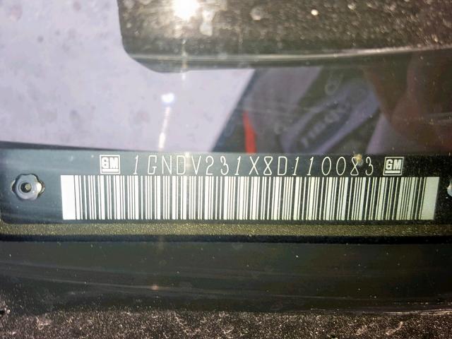 1GNDV231X8D110083 - 2008 CHEVROLET UPLANDER L Qəhvəyi foto 10