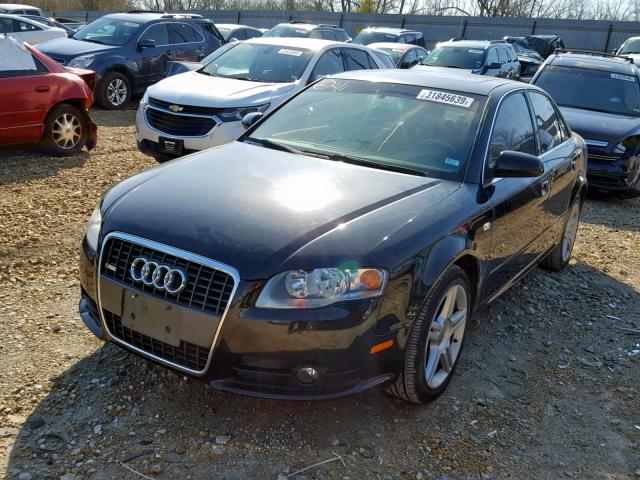 WAUAF78E28A078181 - 2008 AUDI A4 2.0T BLACK photo 2