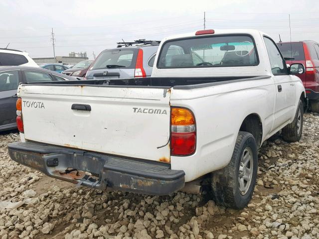 5TENL42N71Z763180 - 2001 TOYOTA TACOMA WHITE photo 4