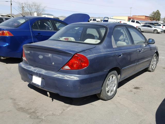 KNAFB121235261568 - 2003 KIA SPECTRA BA BLUE photo 4